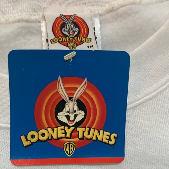 1997 TulTex Looney Tunes Bet your Shamrocks I'm Lucky Sweatshirt | 2XL | White - Picture 5 of 8